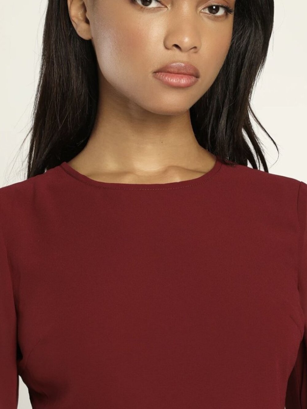 Lulus Poised and Playful Burgundy Long Sleeve Backless Romper NWT - Picture 4 of 9